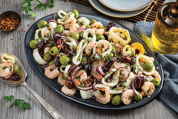 Mediterranean Calamari & Shrimp Seafood Salad